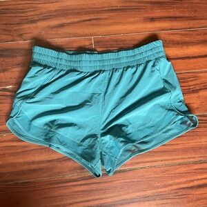 Athleta Mesh Racer Run Shorts (2.5”) - Teal, Size S